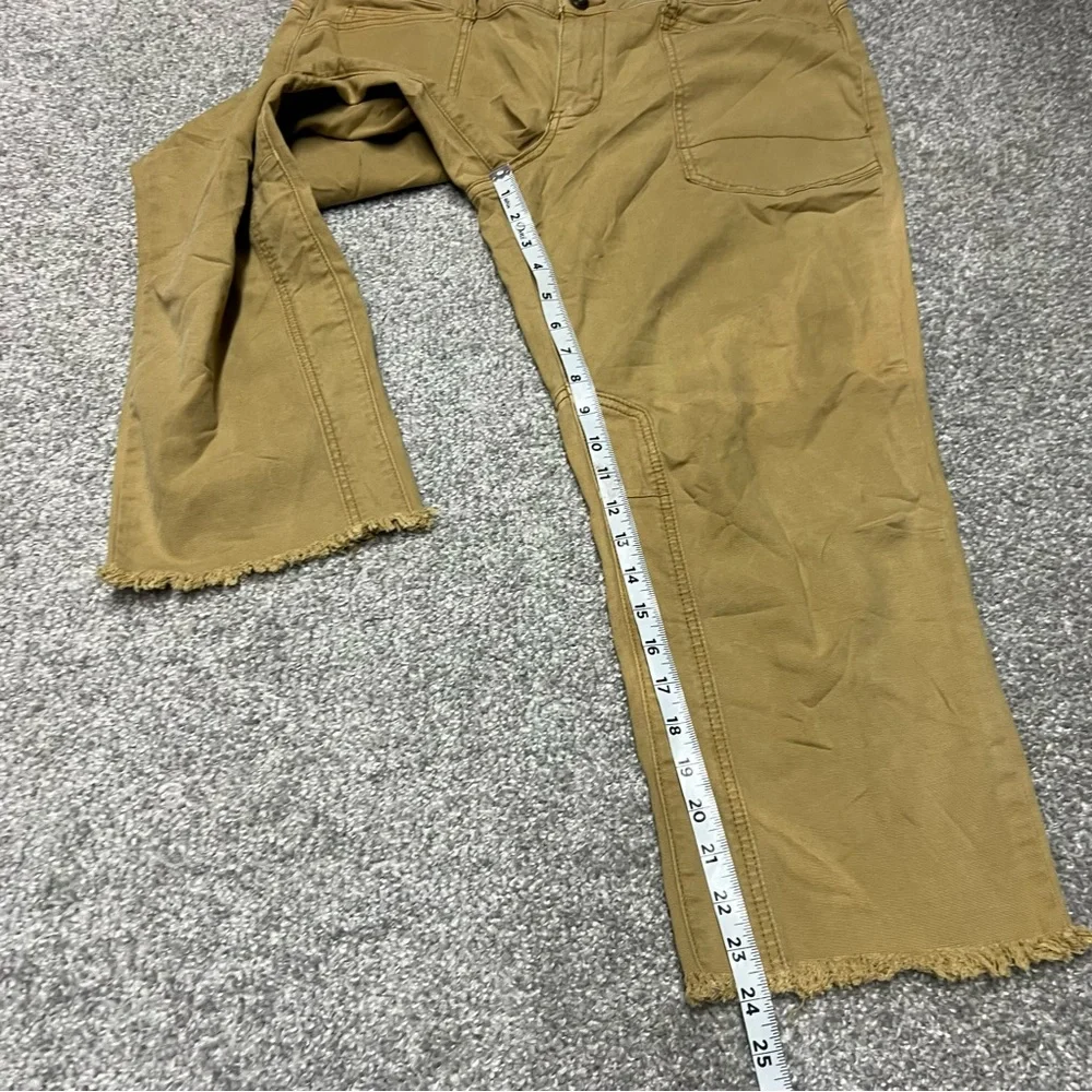 Pilcro Cropped Wide-Leg Pants in Mustard